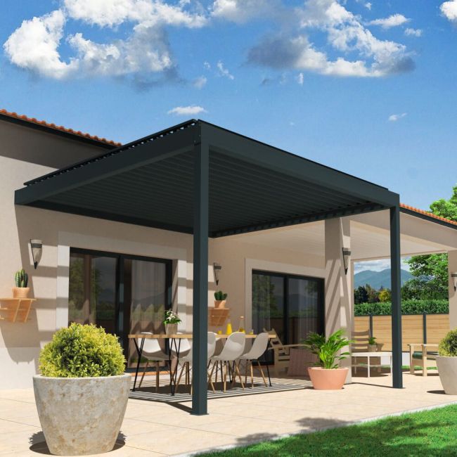 Pergola bioclimatica RIRI - JUVENTAS parallela manovra elettrica 1 cilindro 2