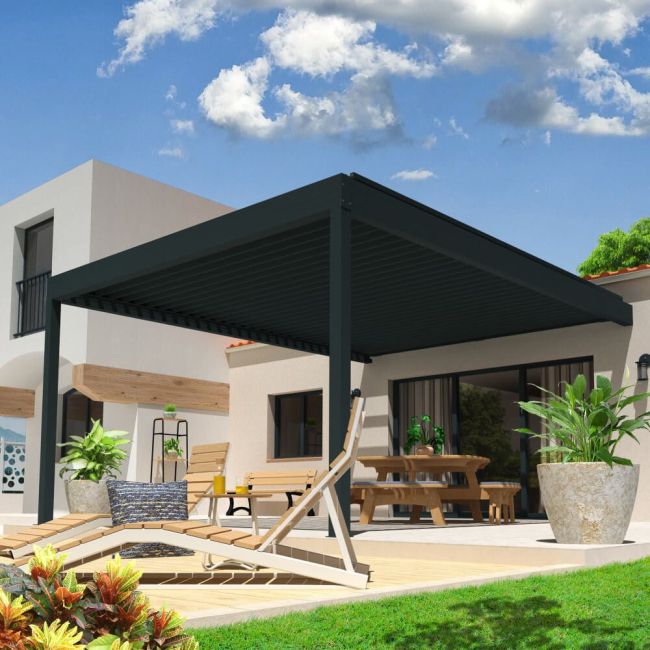 Pergola bioclimatica RIRI - LUNA parallela manovra elettrica 2 cilindri 2