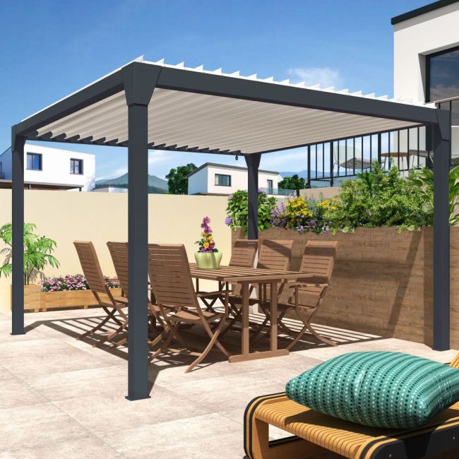 Pergola bioclimatica RIRI - AURORA manovra elettrica 1 cilindroa isola 2