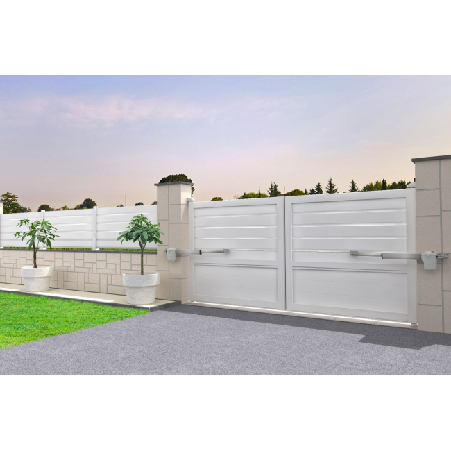 Cancello misto in alluminio a due ante in kit  - 1 2