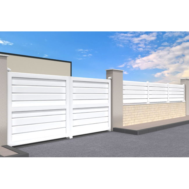 Cancello a due ante schermo per la privacy in alluminio in kit  - 1 2