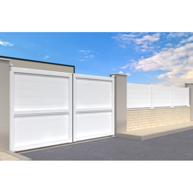 Cancello completo a due ante in alluminio in kit  - 1 2