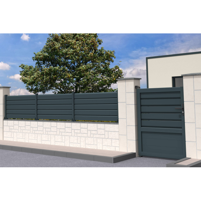 Cancello pedonale a battente in alluminio misto in kit RIRI - 1